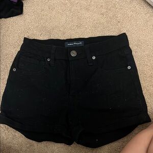 Aeropostale Black Jean Shorts Distressed Hem